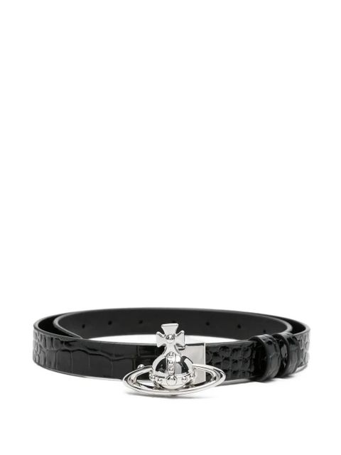 Vivienne Westwood crocodile-effect belt - Black - zdjęcie produktu nr 1