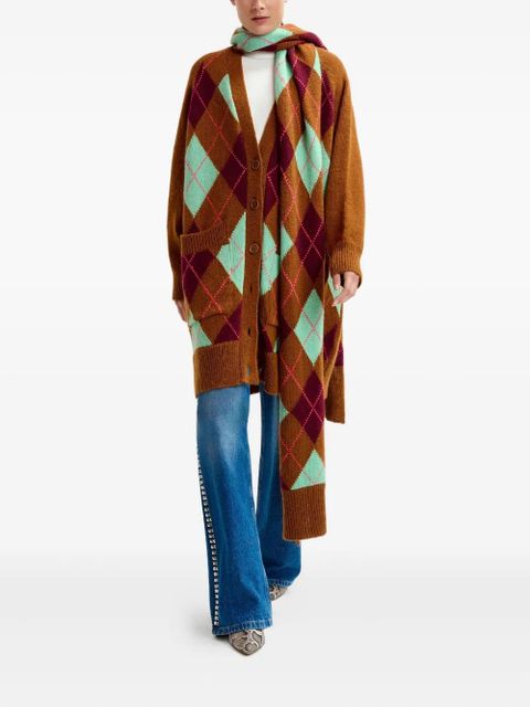 Essentiel Antwerp argyle jacquard scarf - Orange