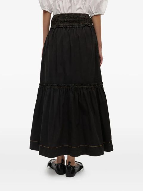 GANNI panelled A-line skirt - Black