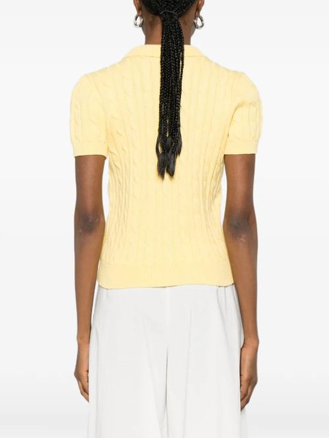 Lauren Ralph Lauren Natrissa cable-knit polo shirt - Yellow