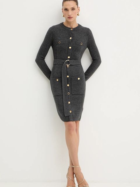 Marciano by Guess sukienka z dodatkiem kaszmiru AFRAH kolor szary 5BGK43 5893Z