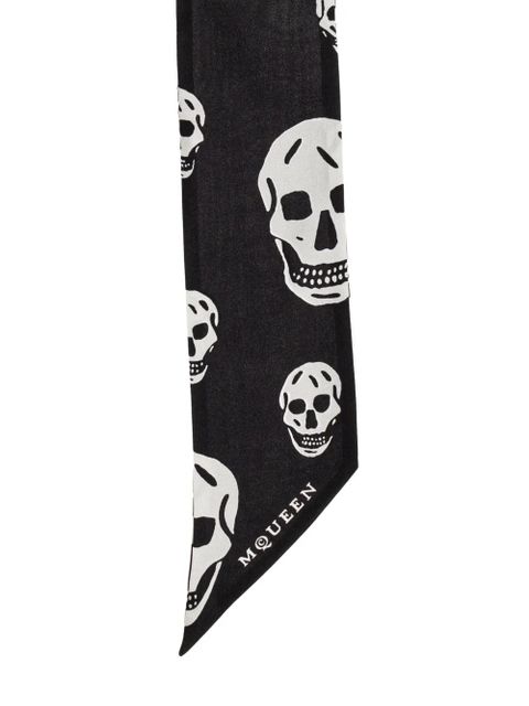 Alexander McQueen skull-print scarf - Black - zdjęcie produktu nr 2