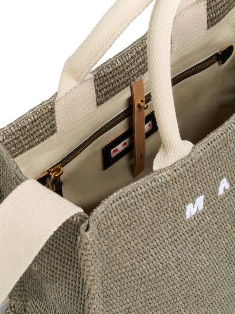 Marni small raffia tote bag - Green