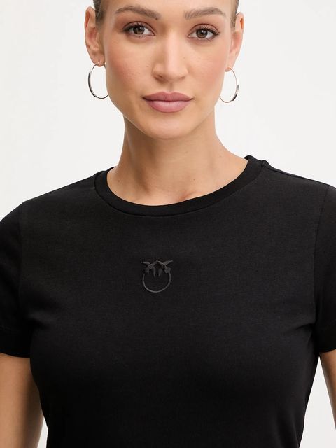 Pinko t-shirt bawełniany damski kolor czarny 100355 A2RD