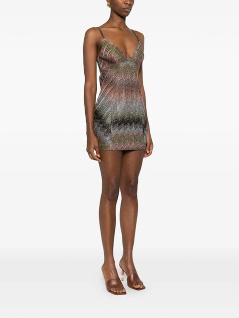 Missoni chevron-pattern mini dress - Pink - zdjęcie produktu nr 2