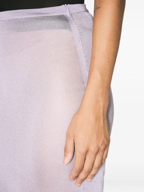 Saint Laurent semi-sheer midi skirt - Purple