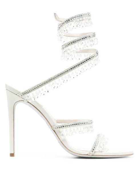 René Caovilla Chandelier 105mm crystal-embellished sandals - Neutrals - zdjęcie produktu nr 1