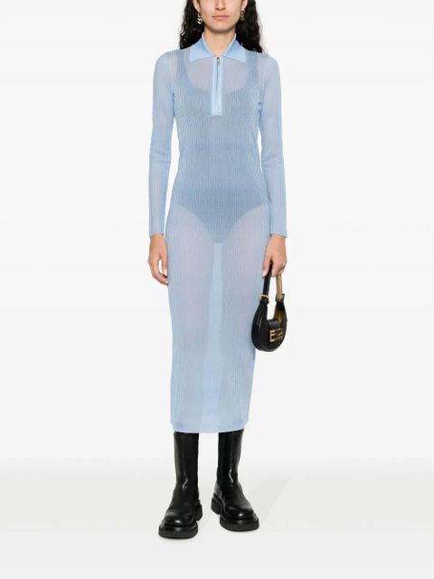 FENDI long-sleeve ribbed midi dress - Blue - zdjęcie produktu nr 2