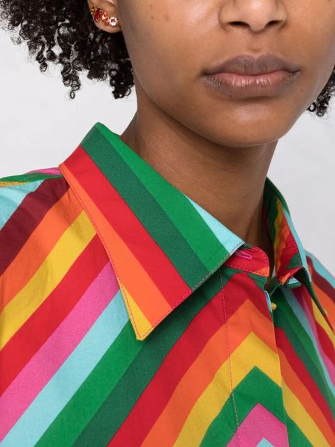 Valentino Garavani chevron print shirt maxi dress - Black