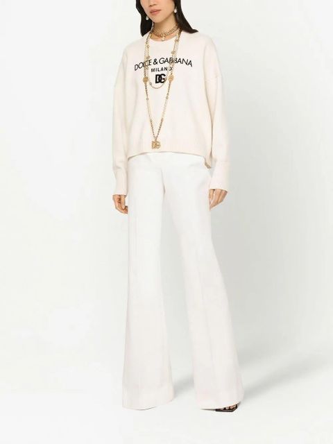 Dolce & Gabbana DG-logo cashmere jumper - Neutrals