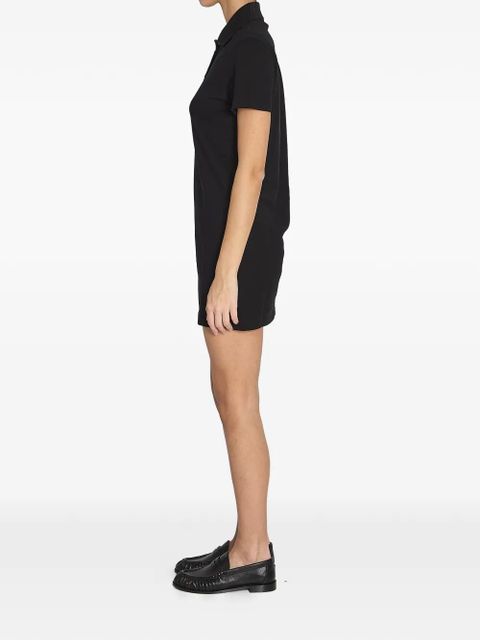 Saint Laurent Cassandre-embroidered piqué mini dress - Black