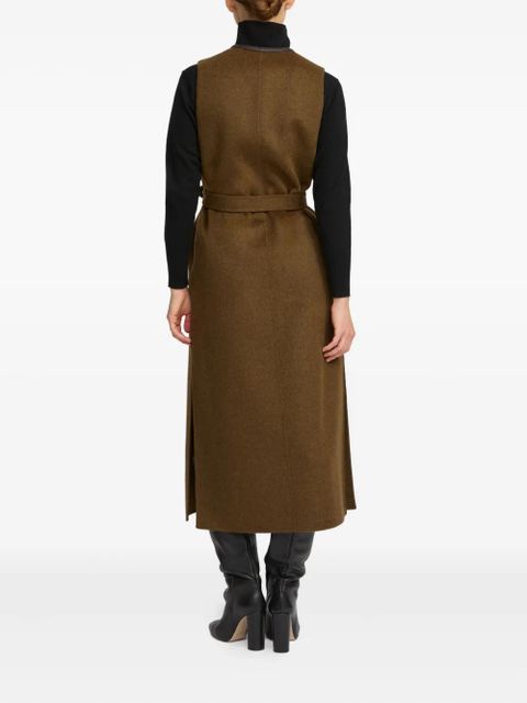 Yves Salomon belted button-fastening gilet - Brown