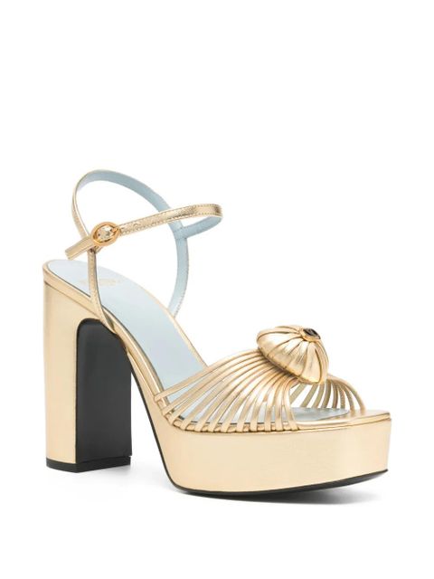 Valentino Garavani platform heart-motif sandals - Gold - zdjęcie produktu nr 2