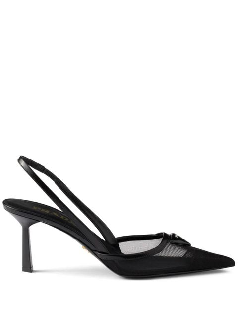 Prada 75mm mesh slingback pumps - Black - zdjęcie produktu nr 1