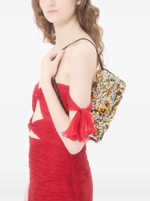 Valentino Garavani DeVain sequin shoulder bag - Gold - zdjęcie produktu nr 2