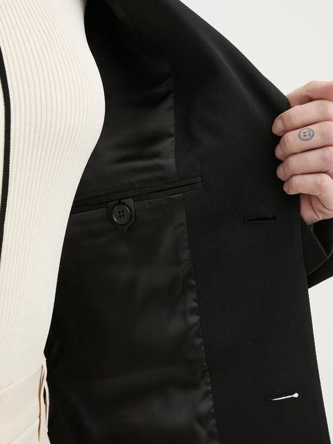 Filippa K marynarka z domieszką wełny kolor czarny jednorzędowa gładka 31533