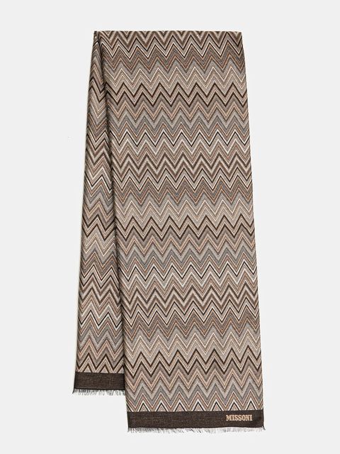 Missoni szalik damski kolor brązowy wzorzysty SAXRVMDA411