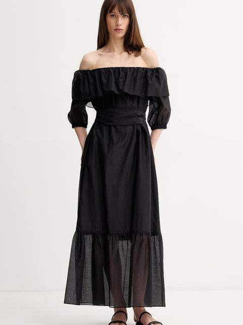 Marella sukienka hiszpanka z dodatkiem jedwabiu AEROSI - zdjęcie produktu nr 1