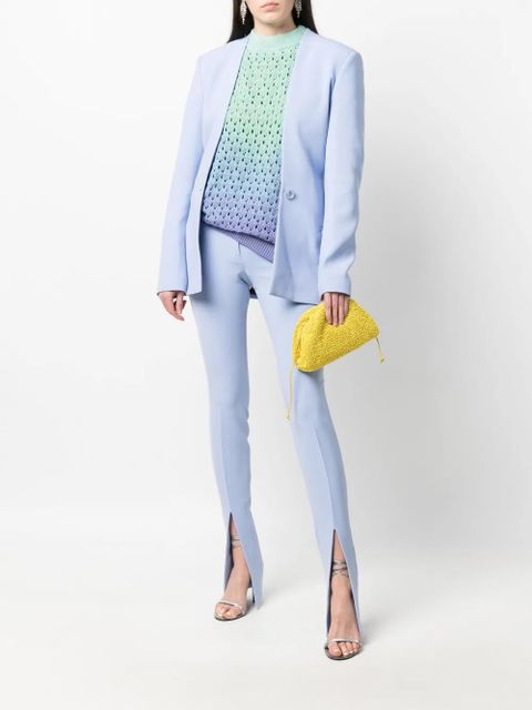 The Attico collarless single-breasted blazer - Blue