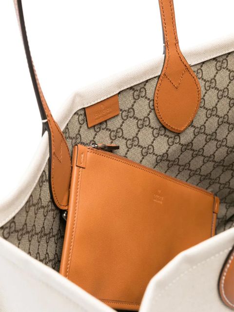 Gucci medium Gucci-print tote bag - Neutrals