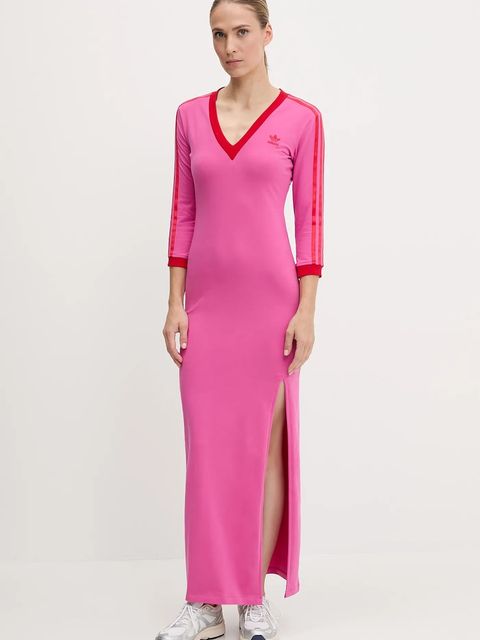 adidas Originals sukienka Maxi Dress V kolor różowy maxi prosta JY2941 - zdjęcie produktu nr 2