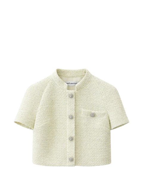 Self-Portrait boucle top - White - zdjęcie produktu nr 1