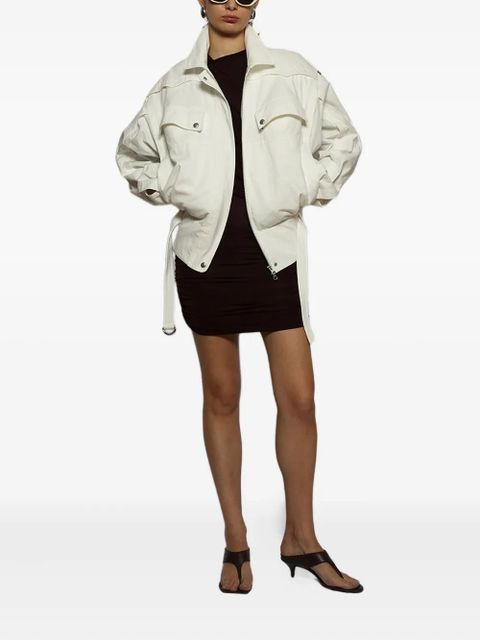 Magda Butrym belted bomber jacket - White