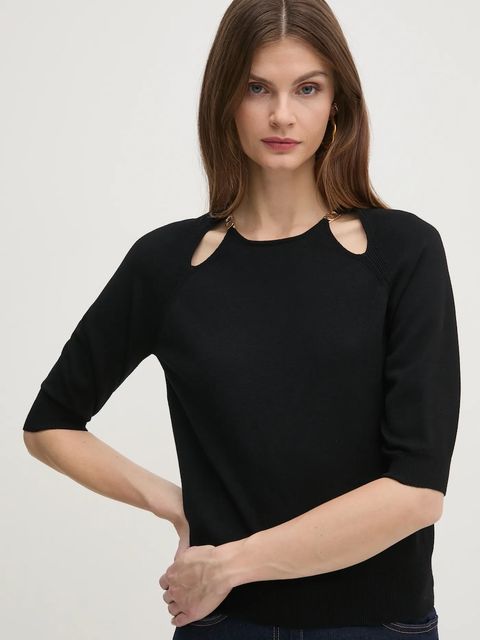 Twinset sweter damski kolor czarny lekki 251TP3490