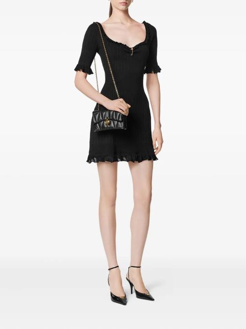 Versace Medusa Safety Pin ribbed-knit mini dress - Black