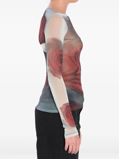 Jean Paul Gaultier Blurry Roses top - Red