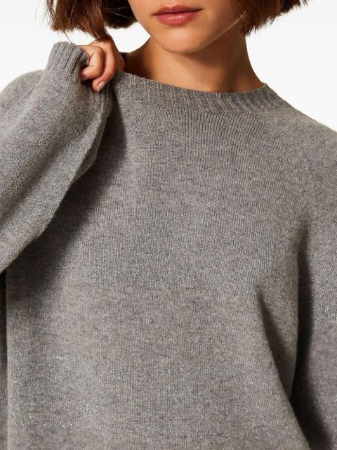 TWINSET lurex-detail jumper - Grey