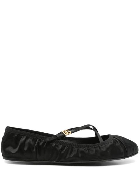 Dolce & Gabbana logo-buckle ballet flats - Black - zdjęcie produktu nr 1