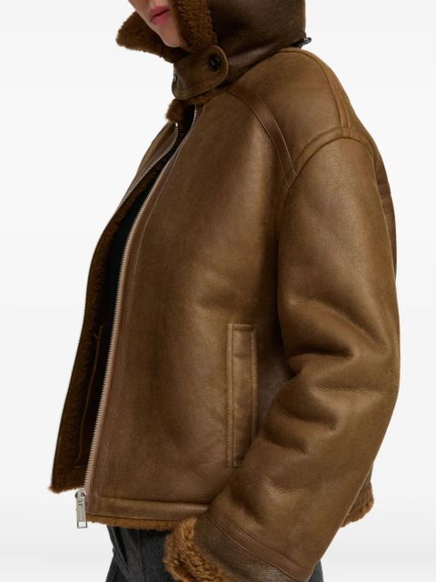 Yves Salomon shearling boxy jacket - Brown