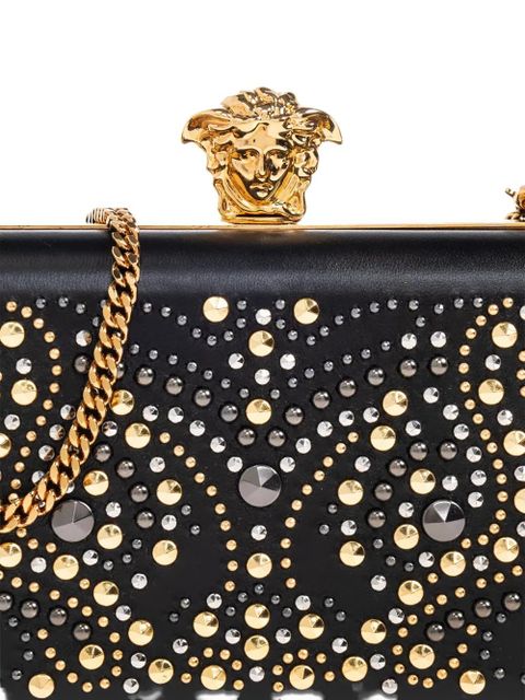 Versace embellishment chain clutch bag - Black