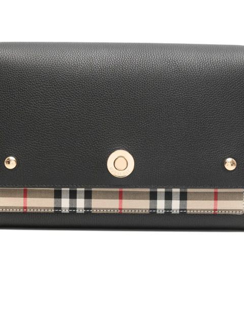 Burberry check shouldert bag - Black