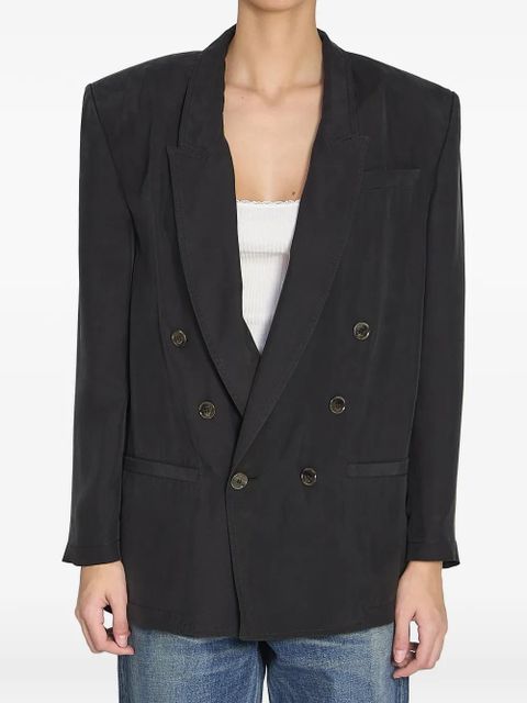 Saint Laurent double-breasted peak-lapel blazer - Black - zdjęcie produktu nr 1