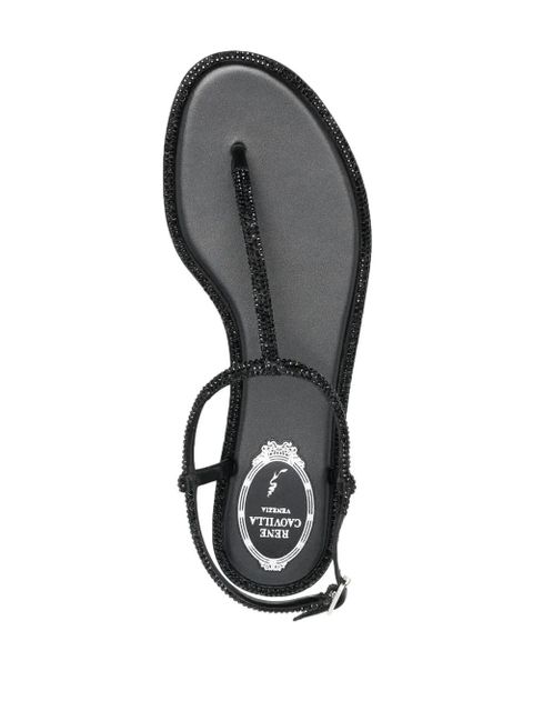 René Caovilla open-toe 13mm leather sandals - Black