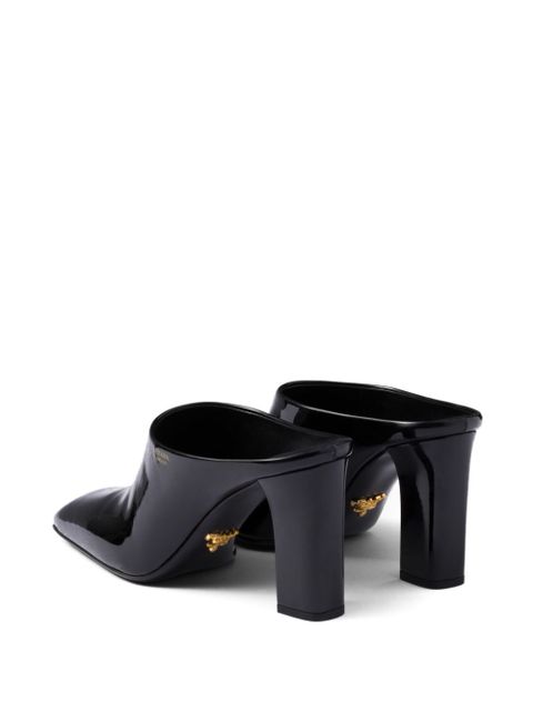 Prada 85mm patent-leather mules - Black