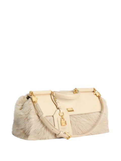 Dolce & Gabbana My Sicily fur-panel tote bag - Neutrals