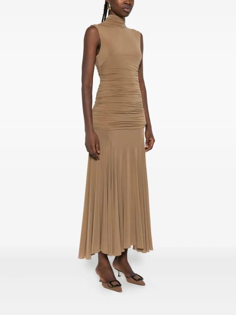 Magda Butrym high-neck draped maxi dress - Neutrals