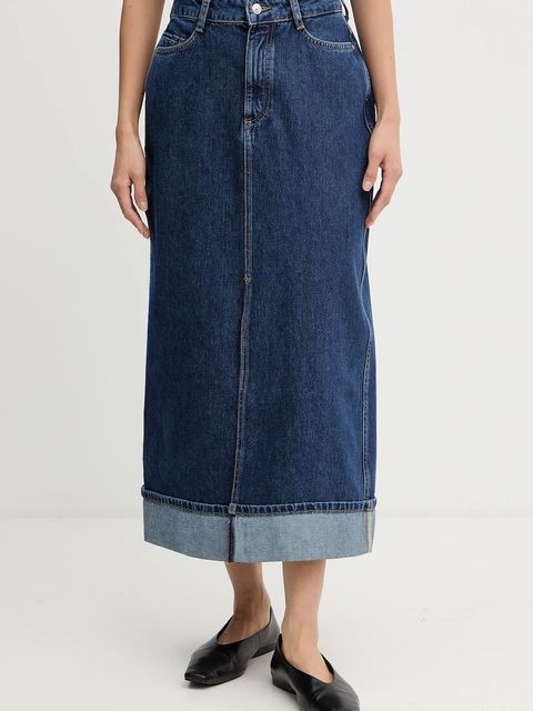 Marc O'Polo spódnica jeansowa kolor granatowy midi prosta 5000007883 - zdjęcie produktu nr 1