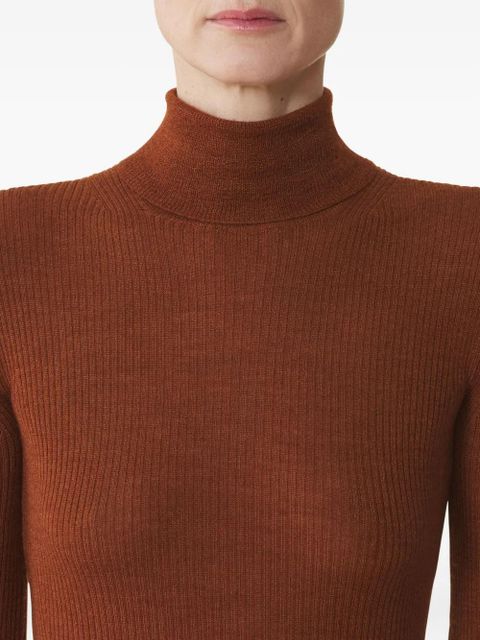 Lanvin ribbed turtleneck sweater - Orange