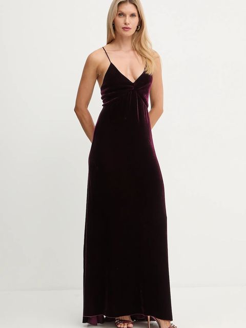 Forte Forte sukienka z dodatkiem jedwabiu kolor bordowy maxi rozkloszowana 14351.mydress - zdjęcie produktu nr 1