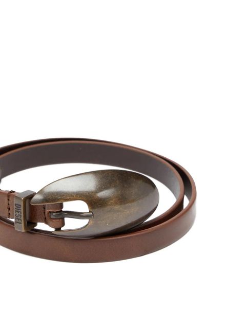 Diesel sculptural-buckle belt - Brown