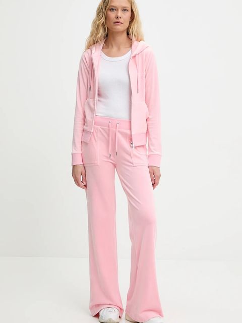 Juicy Couture spodnie dresowe kolor różowy gładkie JCSEBJ001