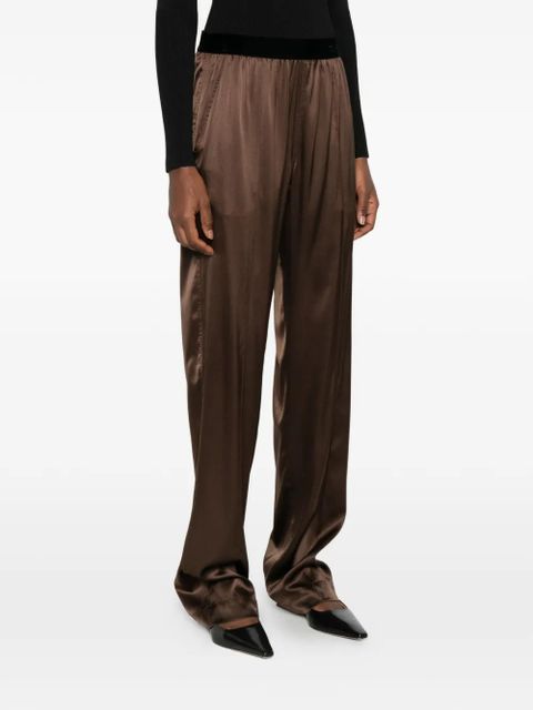 TOM FORD logo-embroidered trousers - Brown