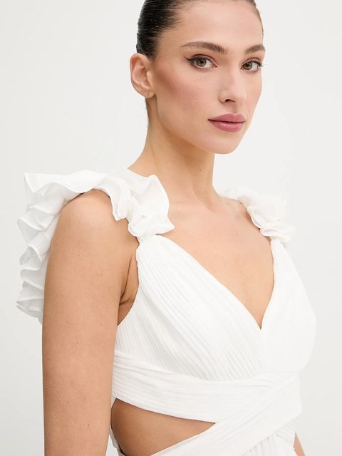 Morgan sukienka kolor biały maxi rozkloszowana RISSAL - zdjęcie produktu nr 2