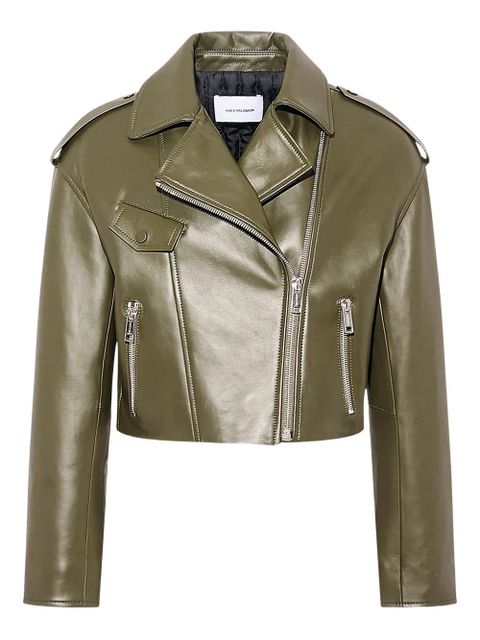 Yves Salomon leather biker jacket - Green - zdjęcie produktu nr 1