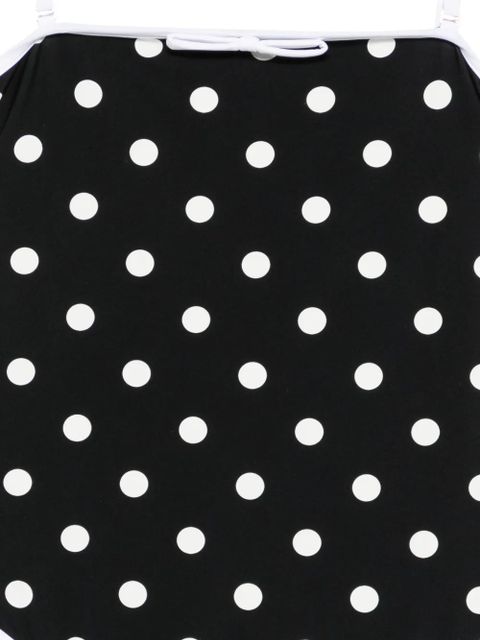 Self-Portrait polka-dot pattern swimsuit - Black