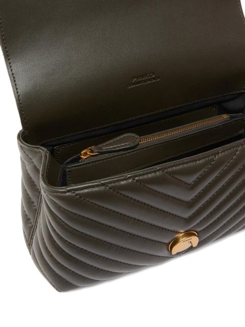 PINKO mini Lady Love chevron bird tote bag - Green